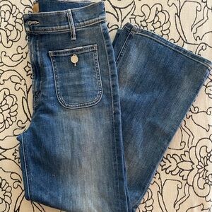 MOTHER Wide Leg Cropped Jeans